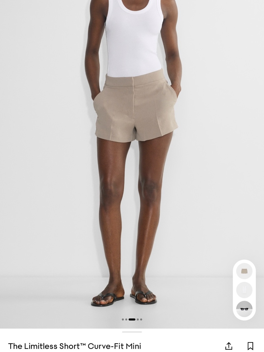Aritzia The Limitless Short™ Curve-Fit Mini in Nomad Taupe